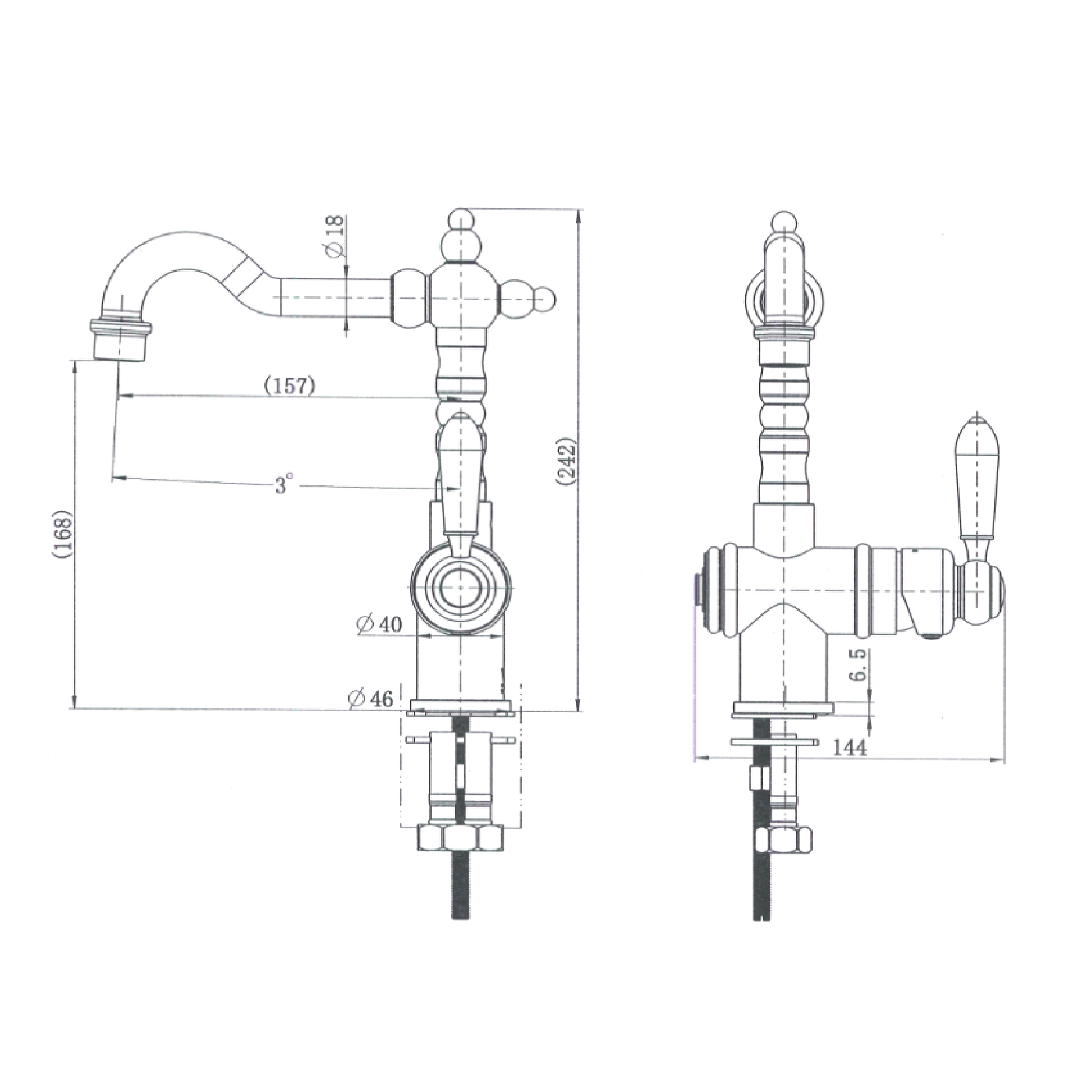 MODERN NATIONAL - BORDEAUX High Rise Basin Mixer Matt BlackTapware – available at Bathroom City Perth
