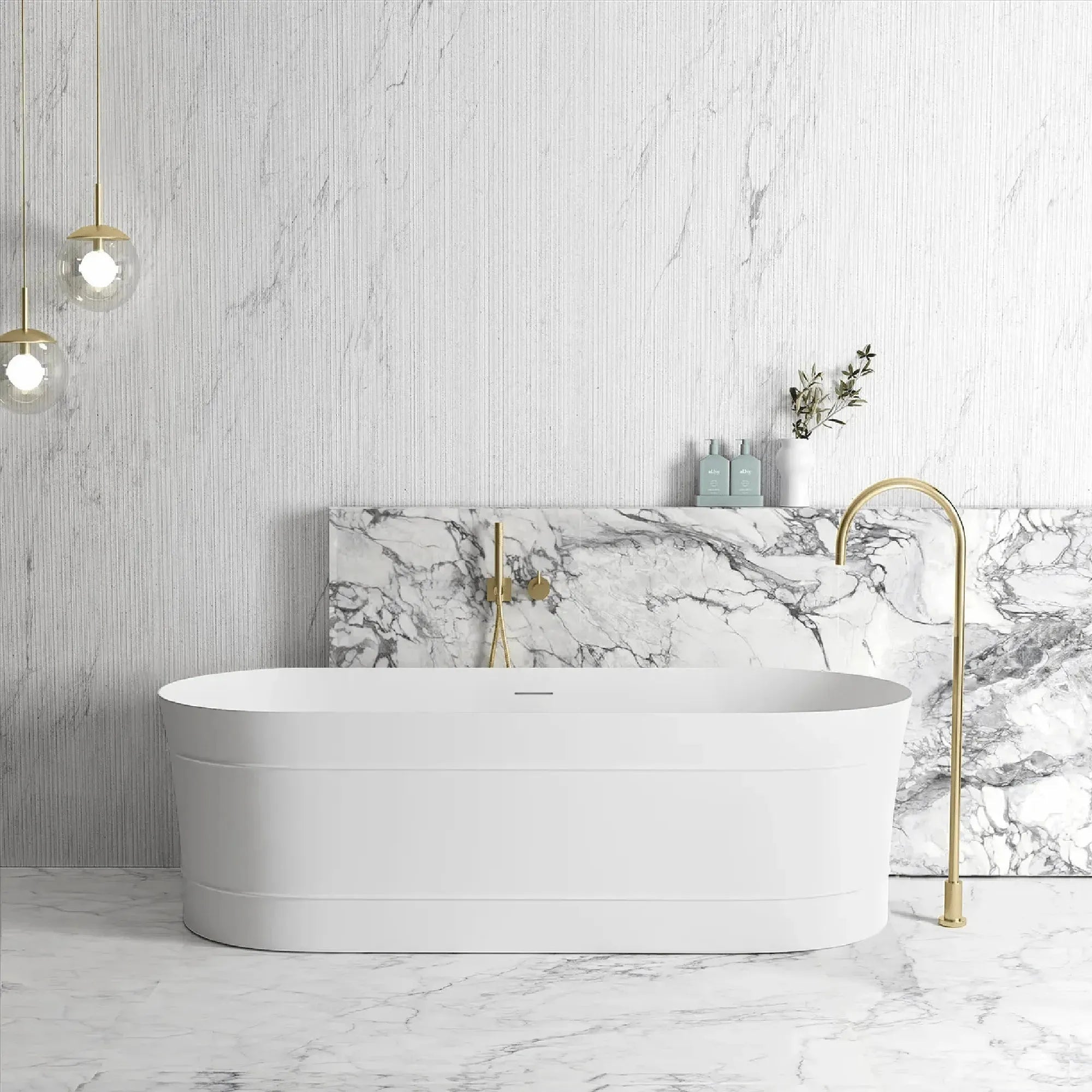 OTTI - Attica Bondi 1700 Matt White Bath with Overflow-Baths-from our-Otti-supplier–available at Bathroom City Perth