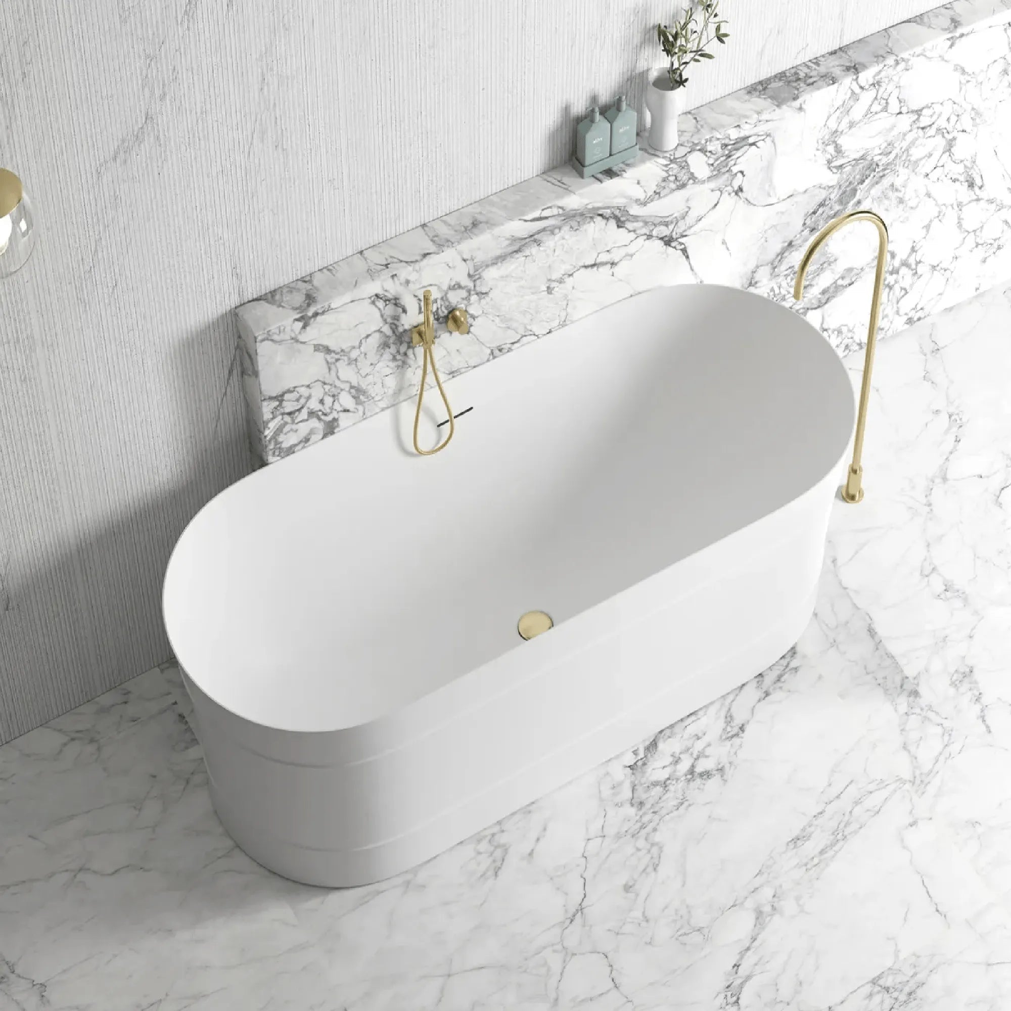 OTTI - Attica Bondi 1700 Matt White Bath with Overflow-Baths-from our-Otti-supplier–available at Bathroom City Perth