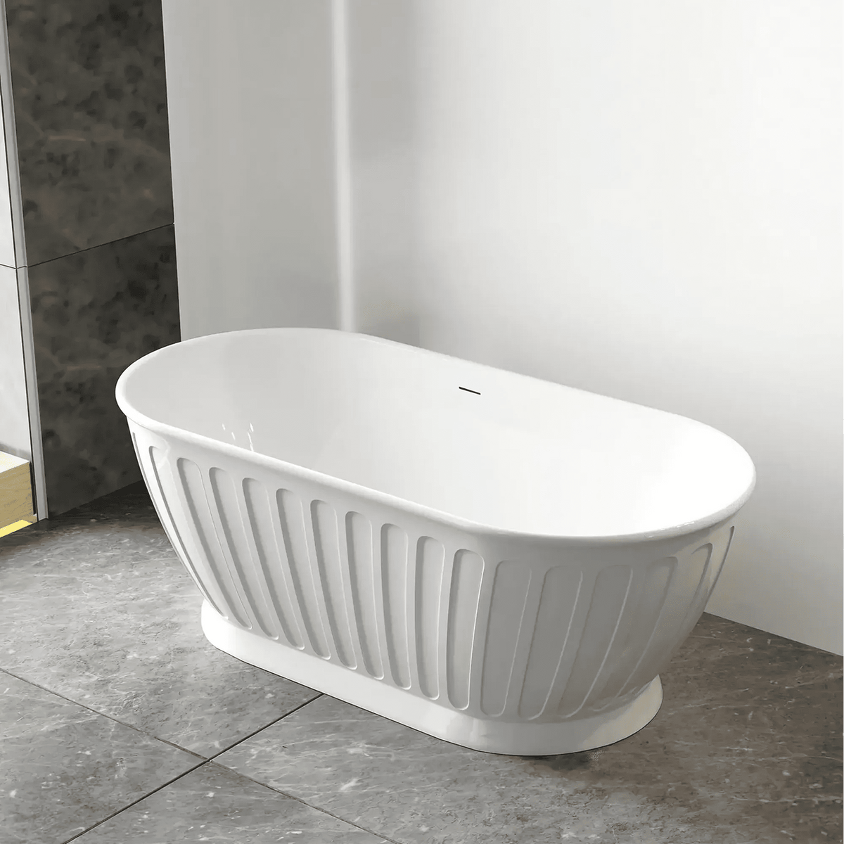 OTTI - Attica Kensington 1500 Gloss White Bath with Overflow-Baths-from our-Otti-supplier–available at Bathroom City Perth