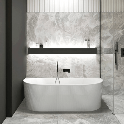OTTI - Attica Noosa 1500 Gloss White BTW Multi - fit Bath - Baths - from our - Otti - supplier–available at Bathroom City Perth