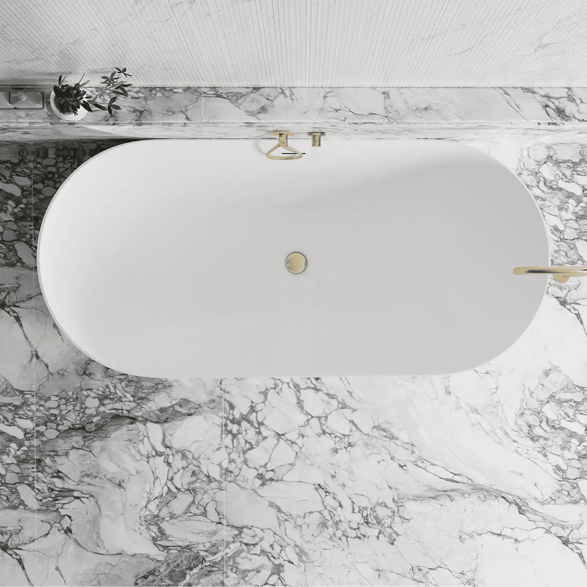 OTTI - Attica Noosa 1500 Matt White Bath with Overflow-Baths-from our-Otti-supplier–available at Bathroom City Perth