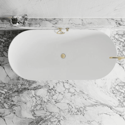 OTTI - Attica Noosa 1500 Matt White Bath with Overflow-Baths-from our-Otti-supplier–available at Bathroom City Perth