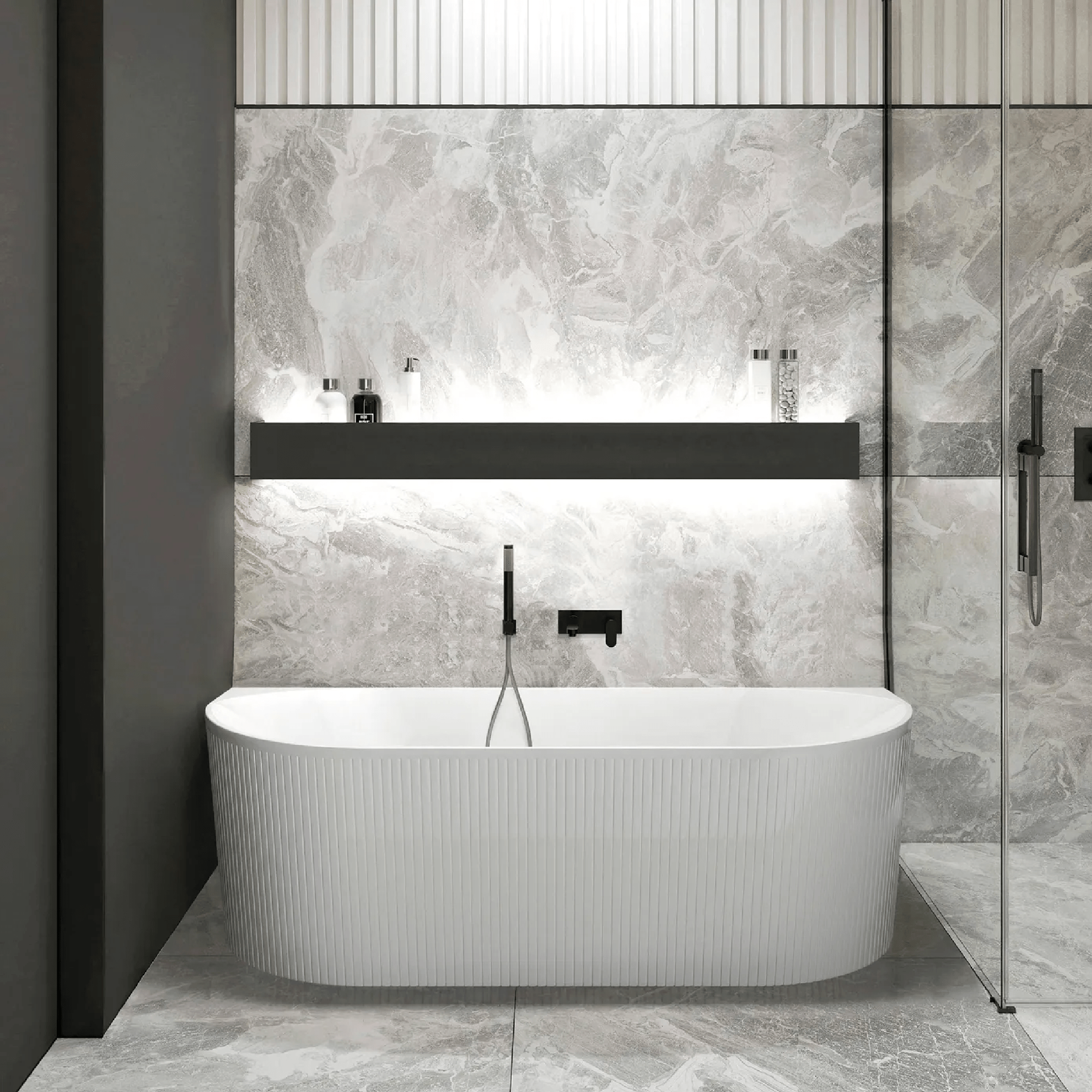 OTTI - Attica Noosa 1500 Matt White BTW Multi - fit Bath - Baths - from our - Otti - supplier–available at Bathroom City Perth