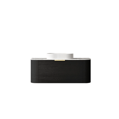 OTTI - Bondi 1200mm Black Oak Wall Hung Curve Vanity - Vanities - from our - Otti - supplier–available at Bathroom City Perth