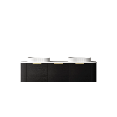 OTTI - Bondi 1800mm Black Oak Wall Hung Curve Vanity - Vanities - from our - Otti - supplier–available at Bathroom City Perth
