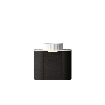 OTTI - Bondi 600mm Black Oak Wall Hung Curve Vanity - Vanities - from our - Otti - supplier–available at Bathroom City Perth