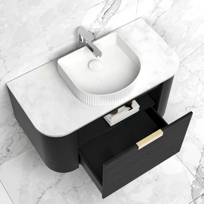 OTTI - Bondi 750mm Black Oak Wall Hung Curve Vanity - Vanities - from our - Otti - supplier–available at Bathroom City Perth