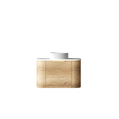 OTTI - Bondi 750mm Natural Oak Wall Hung Curve Vanity - Vanities - from our - Otti - supplier–available at Bathroom City Perth