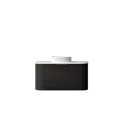 OTTI - Bondi 900mm Black Oak Wall Hung Curve Vanity - Vanities - from our - Otti - supplier–available at Bathroom City Perth
