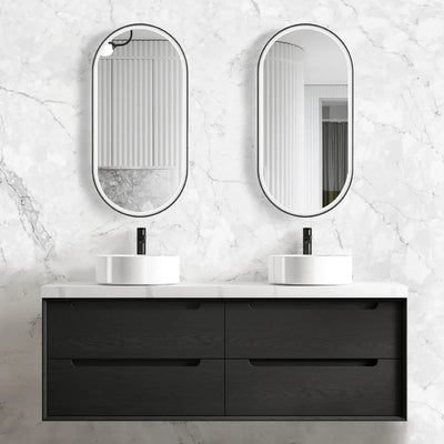 OTTI - Byron 1500mm Black Oak Wall Hung Vanity-Vanities-from our-Otti-supplier–available at Bathroom City Perth