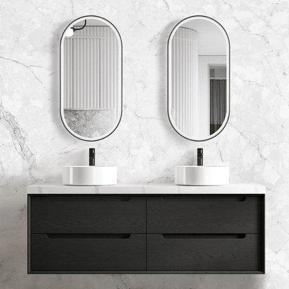 OTTI - Byron 1500mm Black Oak Wall Hung Vanity - Vanities - from our - Otti - supplier–available at Bathroom City Perth