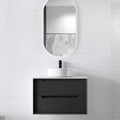 OTTI - Byron 750mm Black Oak Wall Hung Vanity-Vanities-from our-Otti-supplier–available at Bathroom City Perth