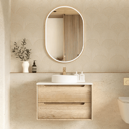 OTTI - Byron 750mm Natural Oak Wall Hung Vanity - Vanities - from our - Otti - supplier–available at Bathroom City Perth