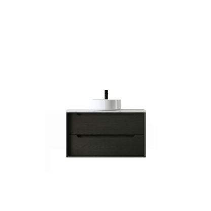 OTTI - Byron 900mm Black Oak Wall Hung Vanity - Vanities - from our - Otti - supplier–available at Bathroom City Perth