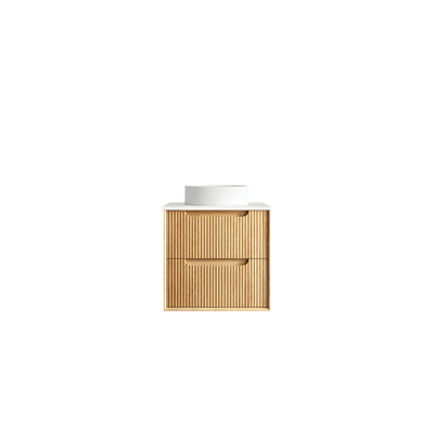 OTTI - Byron Fluted 600mm Woodland Oak Wall Hung Vanity - Vanities - from our - Otti - supplier–available at Bathroom City Perth