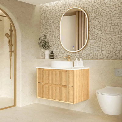 OTTI - Byron Fluted 750mm Woodland Oak Wall Hung Vanity-Vanities-from our-Otti-supplier–available at Bathroom City Perth