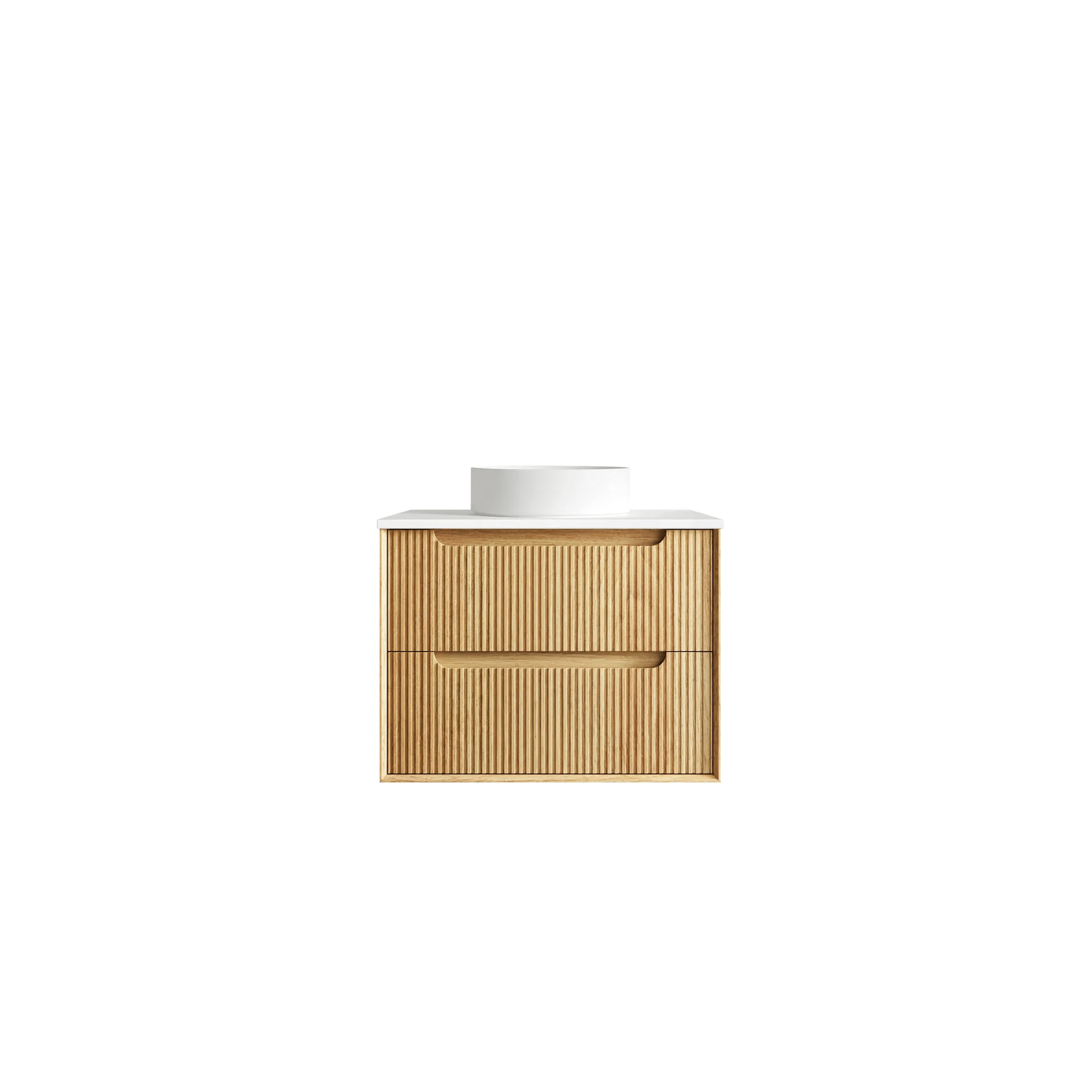 OTTI - Byron Fluted 750mm Woodland Oak Wall Hung Vanity - Vanities - from our - Otti - supplier–available at Bathroom City Perth