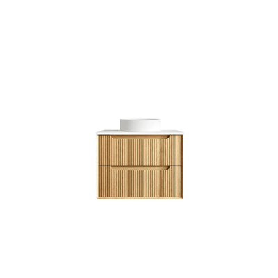 OTTI - Byron Fluted 750mm Woodland Oak Wall Hung Vanity - Vanities - from our - Otti - supplier–available at Bathroom City Perth