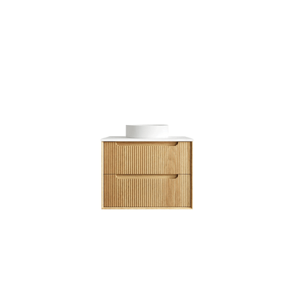 OTTI - Byron Fluted 750mm Woodland Oak Wall Hung Vanity - Vanities - from our - Otti - supplier–available at Bathroom City Perth