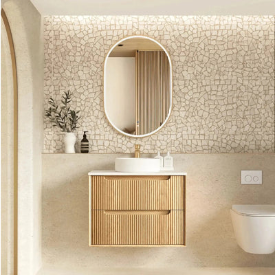 OTTI - Byron Fluted 750mm Woodland Oak Wall Hung Vanity-Vanities-from our-Otti-supplier–available at Bathroom City Perth