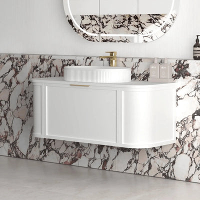 OTTI - Hampshire 1200mm Satin White Wall Hung Curve Vanity-Vanities-from our-Otti-supplier–available at Bathroom City Perth