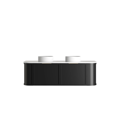 OTTI - Hampshire 1500mm Satin Black Wall Hung Curve Vanity - Vanities - from our - Otti - supplier–available at Bathroom City Perth