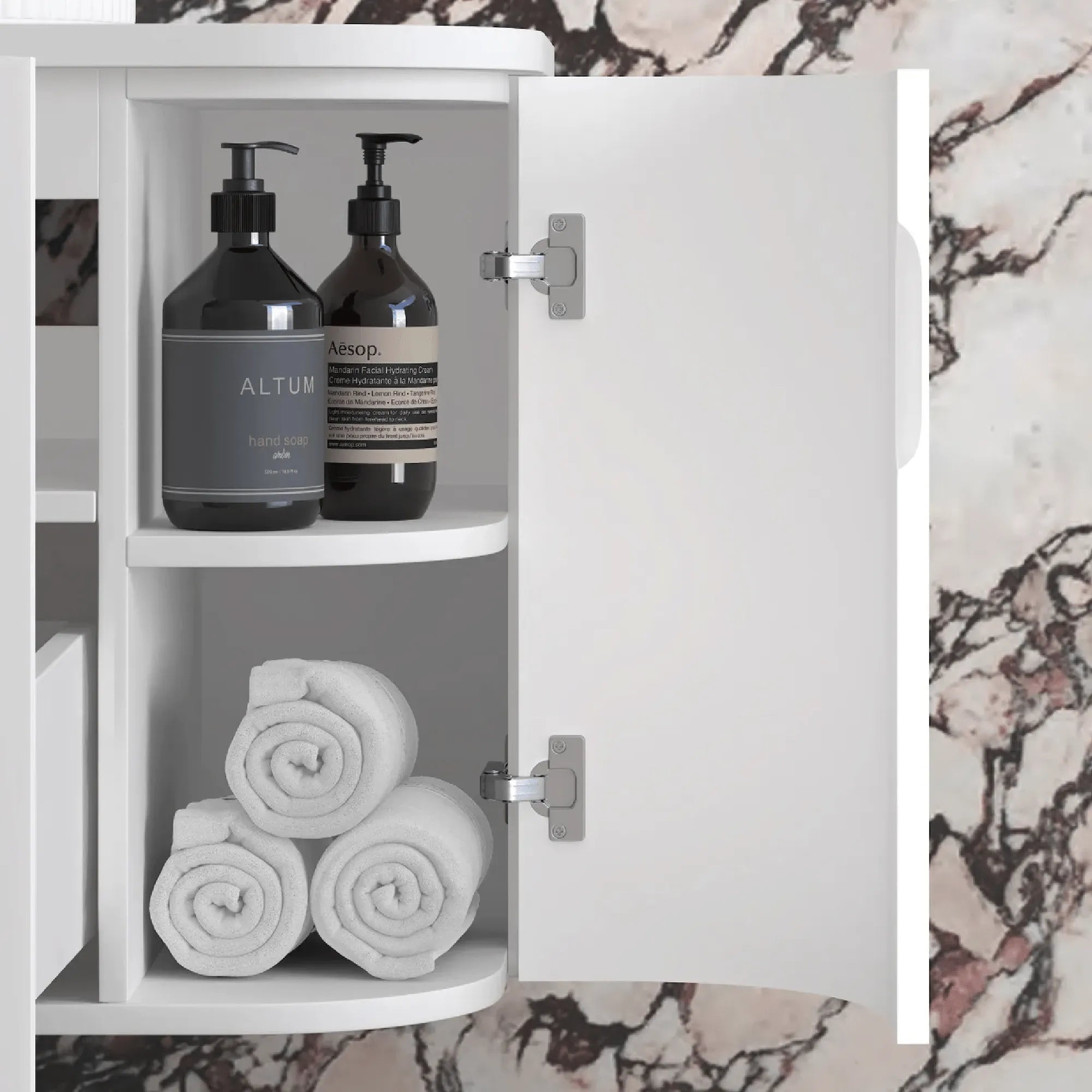 OTTI - Hampshire 1500mm Satin White Wall Hung Curve Vanity-Vanities-from our-Otti-supplier–available at Bathroom City Perth