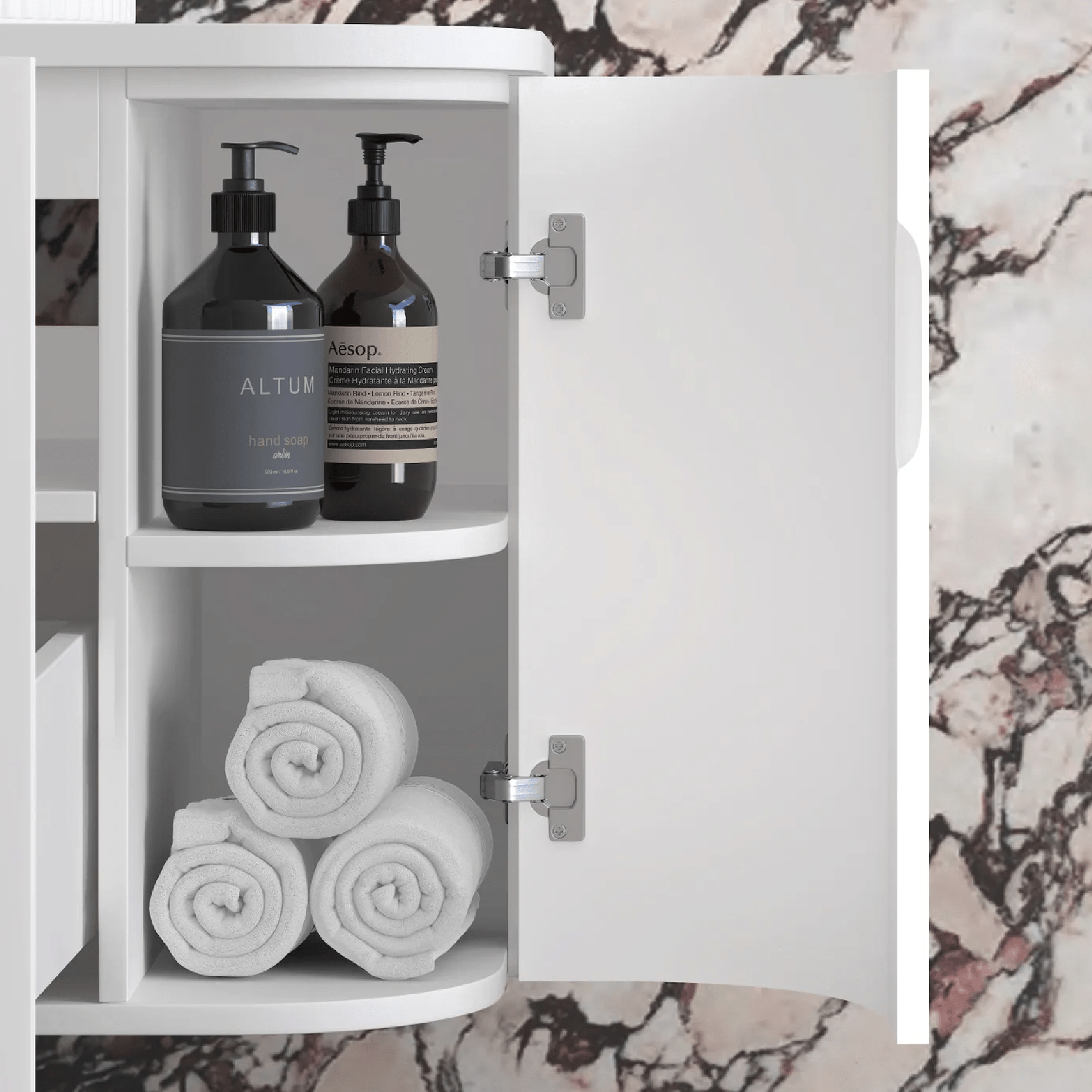 OTTI - Hampshire 1500mm Satin White Wall Hung Curve Vanity - Vanities - from our - Otti - supplier–available at Bathroom City Perth