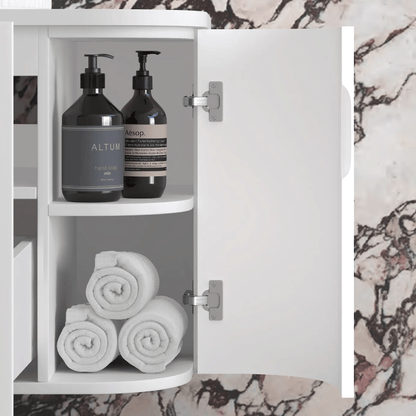 OTTI - Hampshire 1500mm Satin White Wall Hung Curve Vanity - Vanities - from our - Otti - supplier–available at Bathroom City Perth