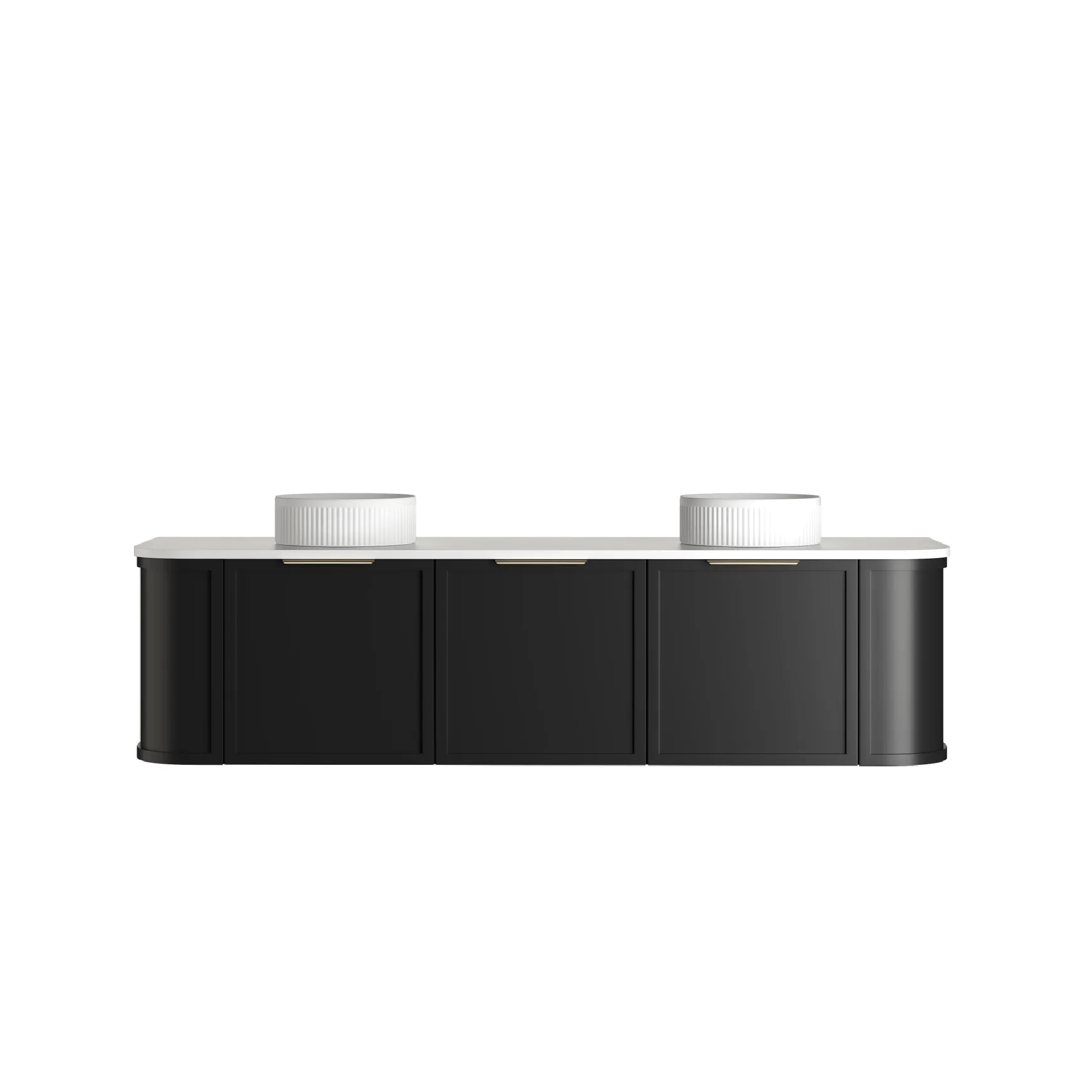 OTTI - Hampshire 1800mm Satin Black Wall Hung Curve Vanity - Vanities - from our - Otti - supplier–available at Bathroom City Perth