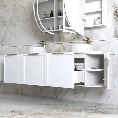 OTTI - Hampshire 1800mm Satin White Wall Hung Curve Vanity-Vanities-from our-Otti-supplier–available at Bathroom City Perth