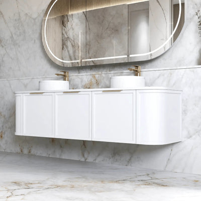 OTTI - Hampshire 1800mm Satin White Wall Hung Curve Vanity-Vanities-from our-Otti-supplier–available at Bathroom City Perth