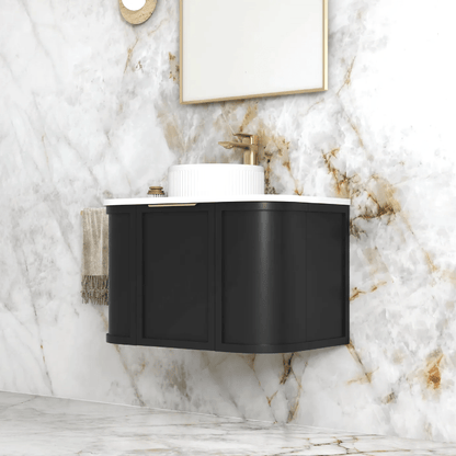 OTTI - Hampshire 750mm Satin Black Wall Hung Curve Vanity - Vanities - from our - Otti - supplier–available at Bathroom City Perth