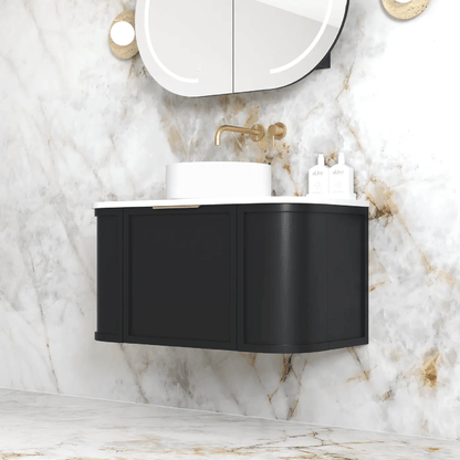 OTTI - Hampshire 900mm Satin Black Wall Hung Curve Vanity - Vanities - from our - Otti - supplier–available at Bathroom City Perth