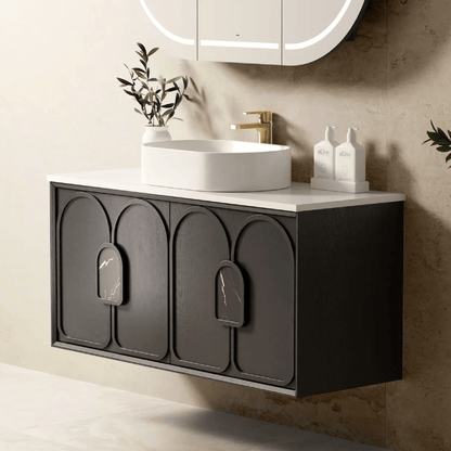 OTTI - Laguna 1200mm Black American Oak Wall Hung Vanity - Vanities - from our - Otti - supplier–available at Bathroom City Perth