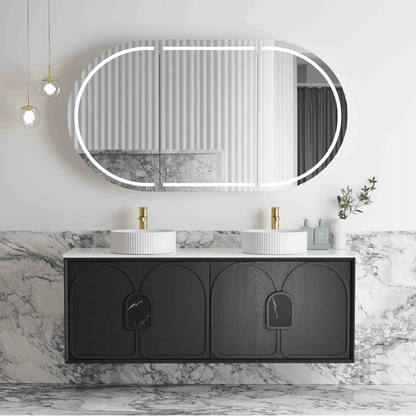 OTTI - Laguna 1500mm Black American Oak Wall Hung Vanity - Vanities - from our - Otti - supplier–available at Bathroom City Perth