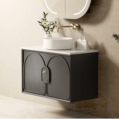 OTTI - Laguna 900mm Black American Oak Wall Hung Vanity - Vanities - from our - Otti - supplier–available at Bathroom City Perth