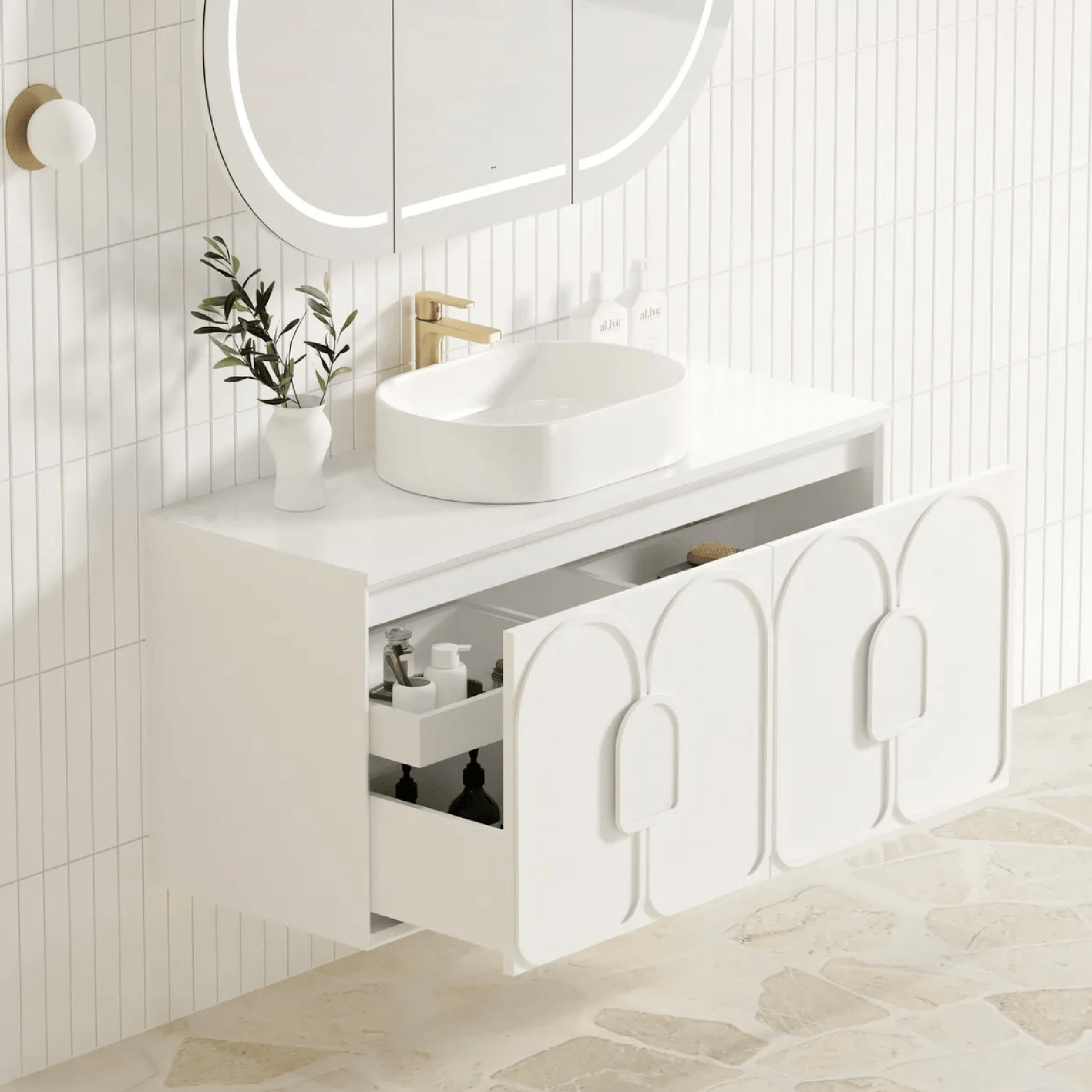 OTTI - Laguna Mark II 1200mm Matt White Wall Hung Vanity - Vanities - from our - Otti - supplier–available at Bathroom City Perth
