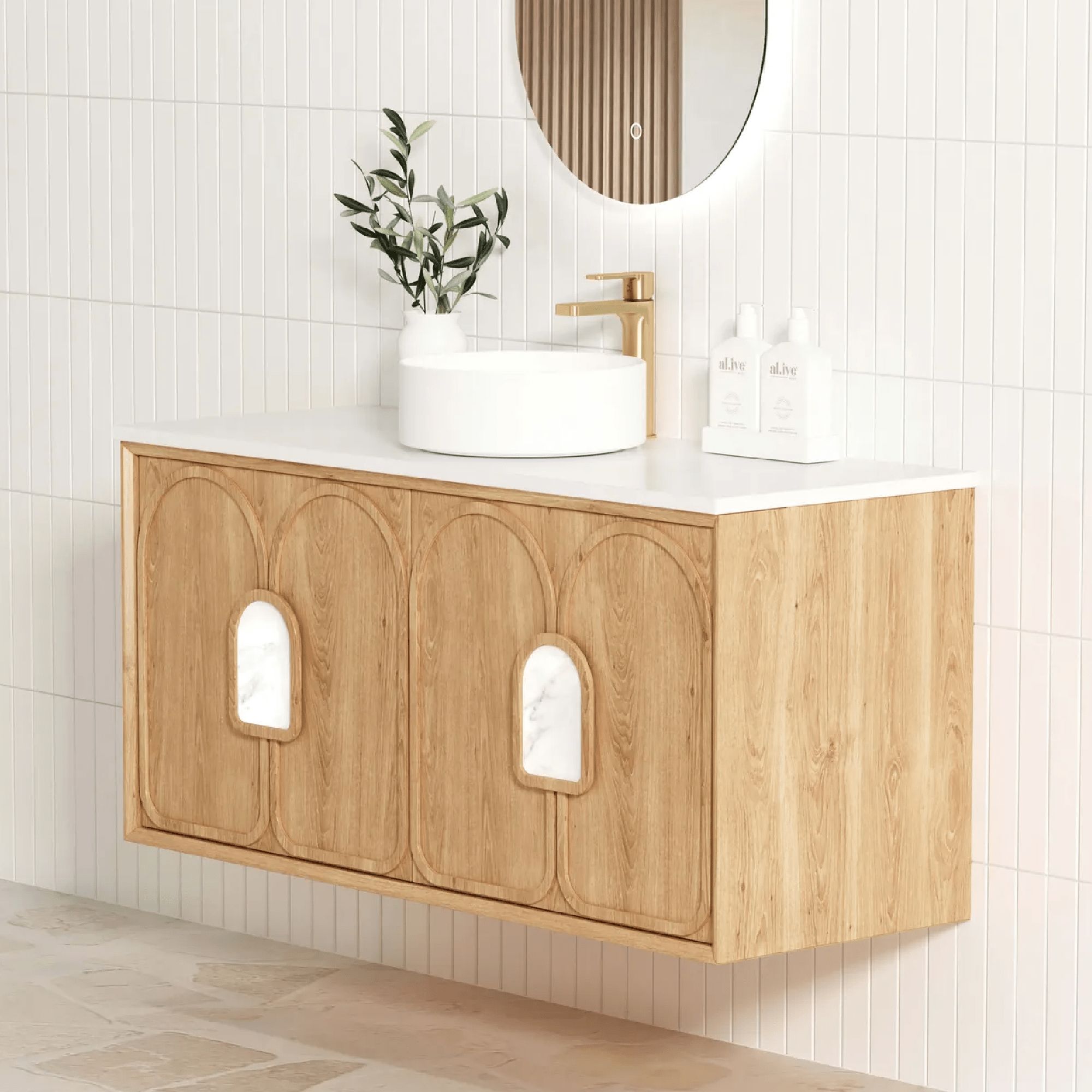 OTTI - Laguna Mark II 1200mm Woodland Oak Wall Hung Vanity - Vanities - from our - Otti - supplier–available at Bathroom City Perth