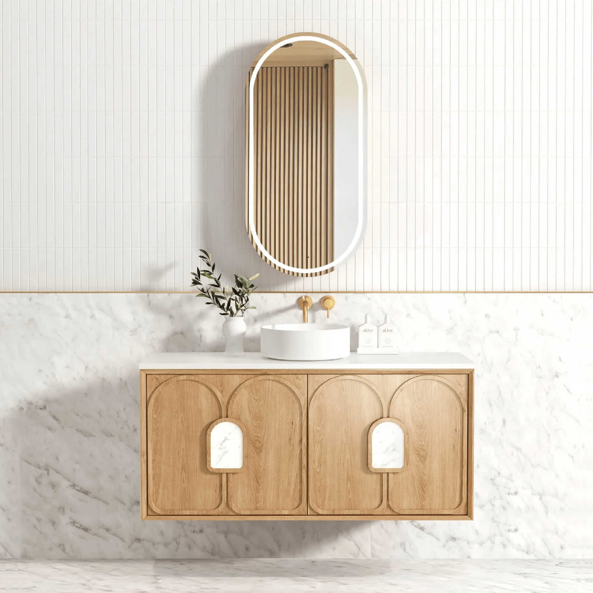 OTTI - Laguna Mark II 1200mm Woodland Oak Wall Hung Vanity - Vanities - from our - Otti - supplier–available at Bathroom City Perth