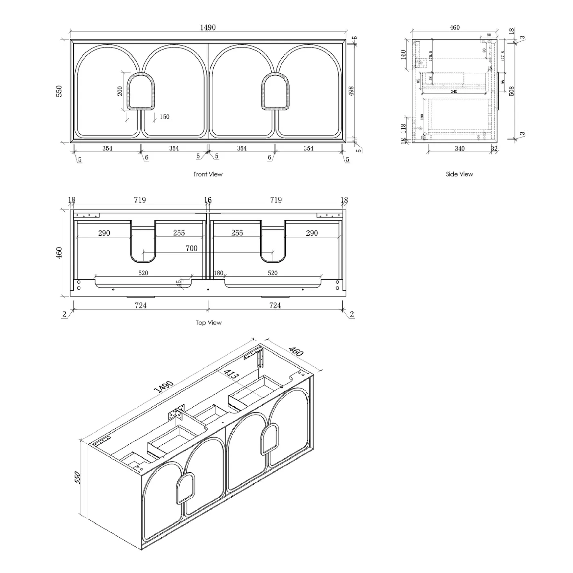 OTTI - Laguna Mark II 1500mm Matt White Wall Hung Vanity - Vanities - from our - Otti - supplier–available at Bathroom City Perth