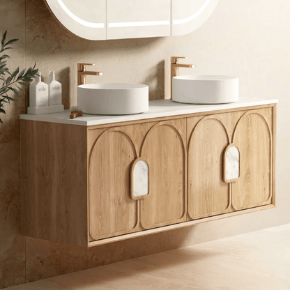 OTTI - Laguna Mark II 1500mm Woodland Oak Wall Hung Vanity - Vanities - from our - Otti - supplier–available at Bathroom City Perth