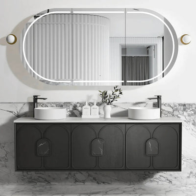 OTTI - Laguna Mark II 1800mm Black Oak Wall Hung Vanity-Vanities-from our-Otti-supplier–available at Bathroom City Perth