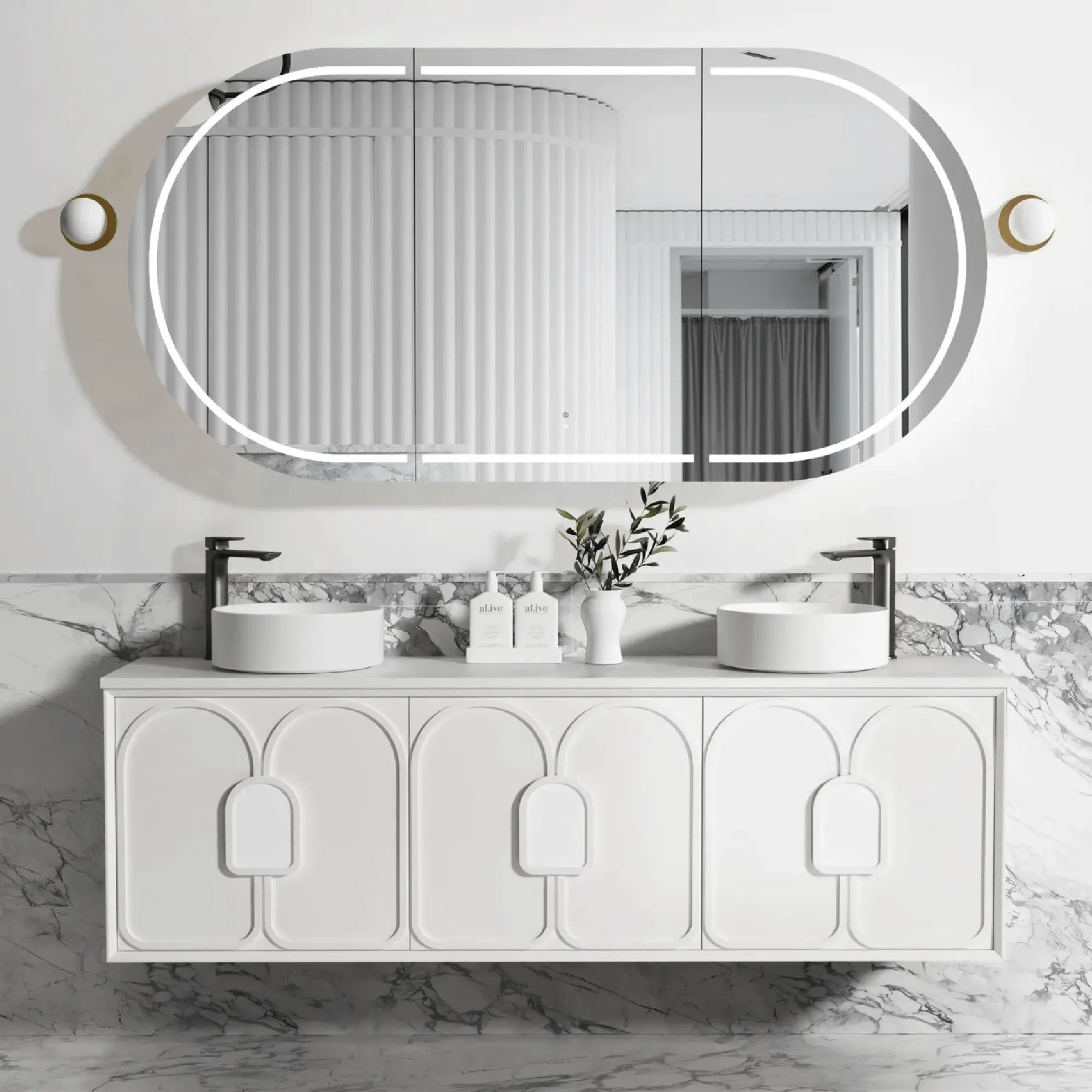 OTTI - Laguna Mark II 1800mm Matt White Wall Hung Vanity-Vanities-from our-Otti-supplier–available at Bathroom City Perth