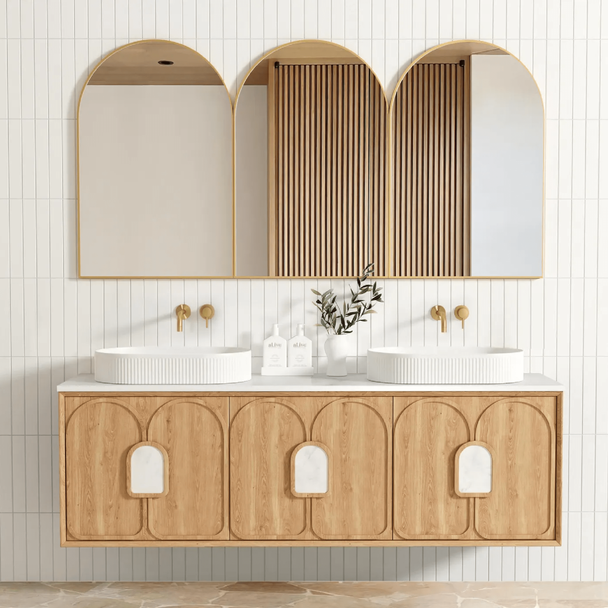 OTTI - Laguna Mark II 1800mm Woodland Oak Wall Hung Vanity - Vanities - from our - Otti - supplier–available at Bathroom City Perth