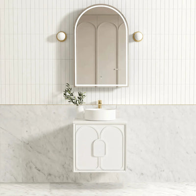 OTTI - Laguna Mark II 600mm Matt White Wall Hung Vanity-Vanities-from our-Otti-supplier–available at Bathroom City Perth