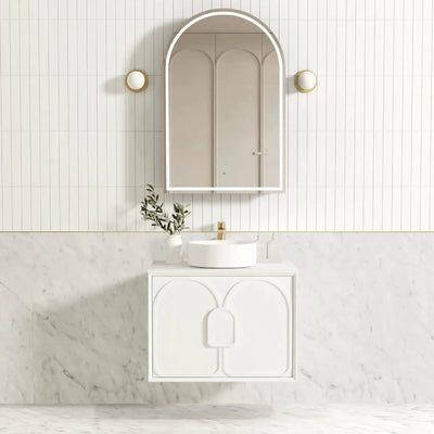 OTTI - Laguna Mark II 750mm Matt White Wall Hung Vanity-Vanities-from our-Otti-supplier–available at Bathroom City Perth