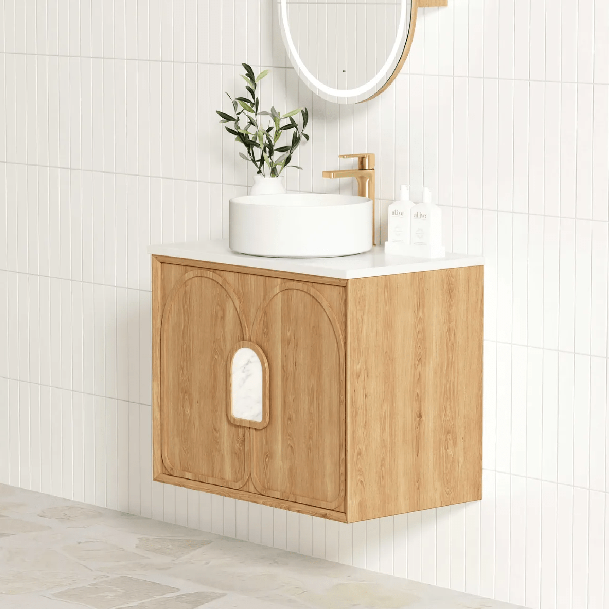 OTTI - Laguna Mark II 750mm Woodland Oak Wall Hung Vanity - Vanities - from our - Otti - supplier–available at Bathroom City Perth