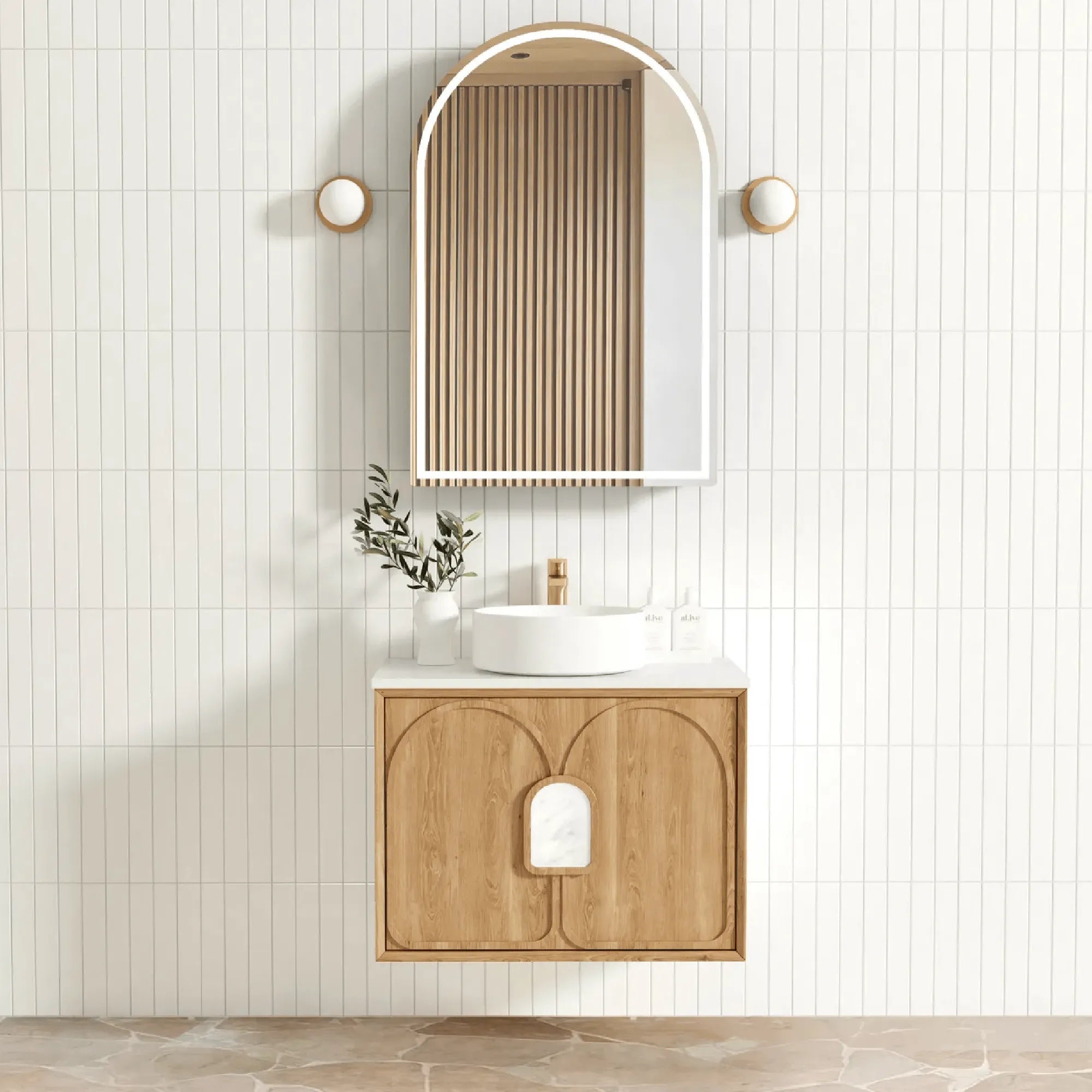 OTTI - Laguna Mark II 750mm Woodland Oak Wall Hung Vanity-Vanities-from our-Otti-supplier–available at Bathroom City Perth